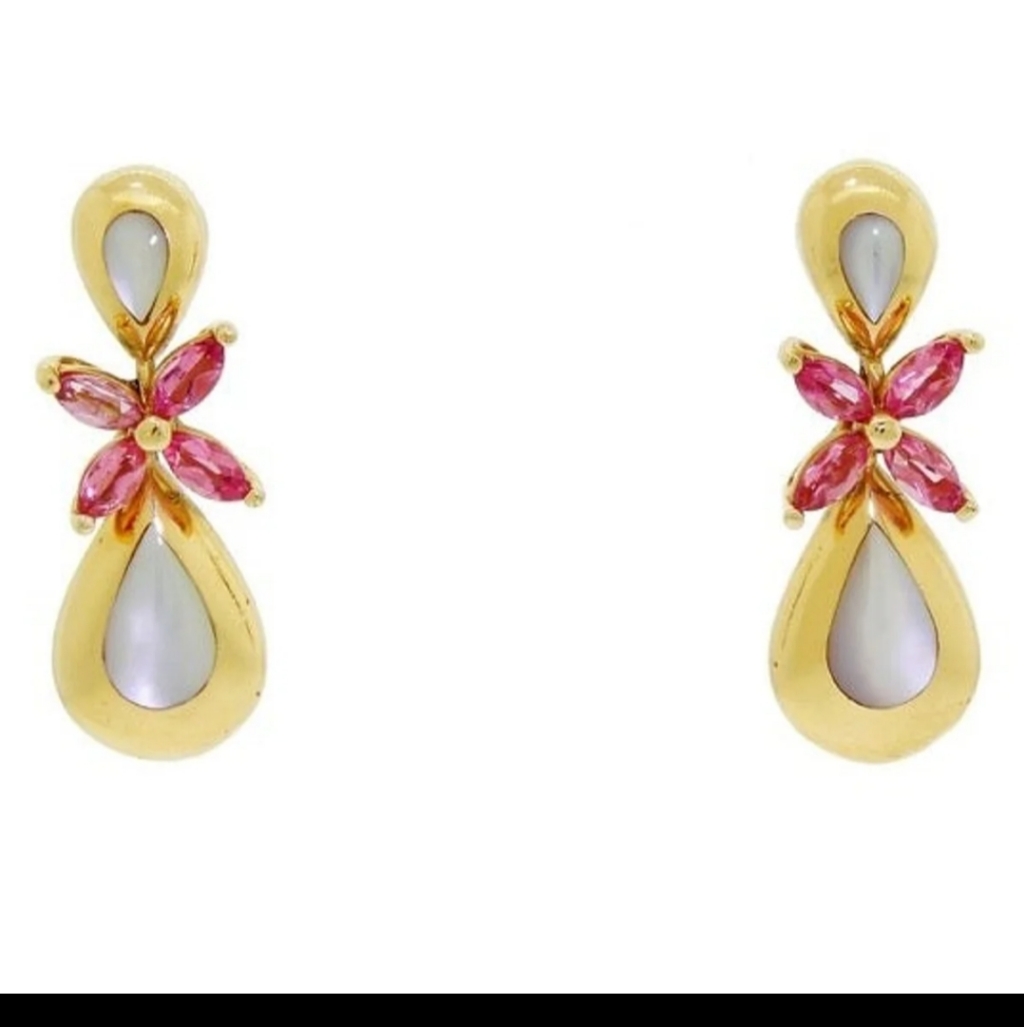 Kabana 14k Gold Gemstone Drop Earrings
